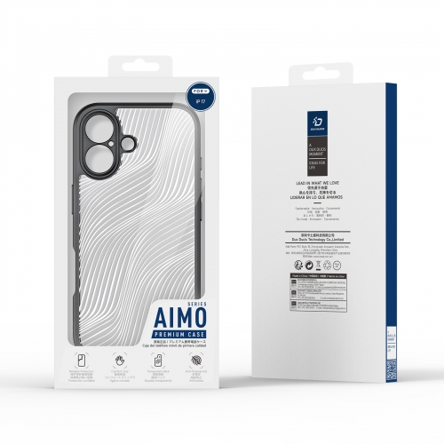 Калъф Dux Ducis Aimo за iPhone 17, черен- прозрачен
