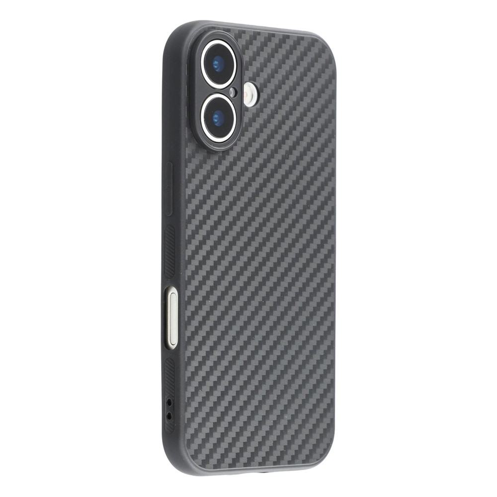 Силиконов калъф Carbon Fiber Texture за iPhone 17, черен