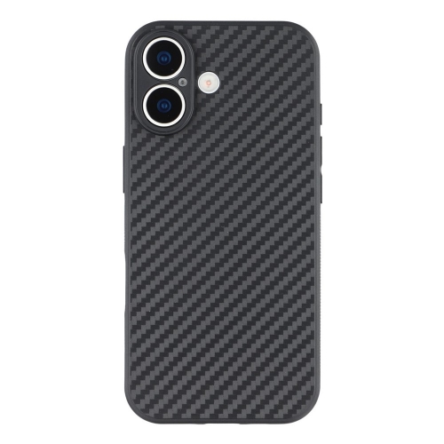 Силиконов калъф Carbon Fiber Texture за iPhone 17, черен
