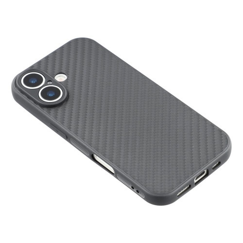 Силиконов калъф Carbon Fiber Texture за iPhone 17, черен
