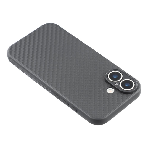 Силиконов калъф Carbon Fiber Texture за iPhone 17, черен