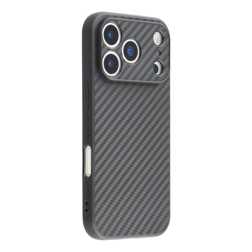 Силиконов калъф Carbon Fiber Texture за iPhone 17 Pro Max, черен