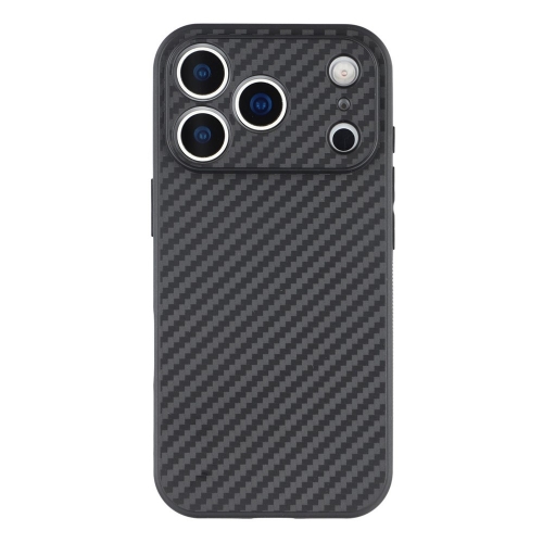 Силиконов калъф Carbon Fiber Texture за iPhone 17 Pro Max, черен