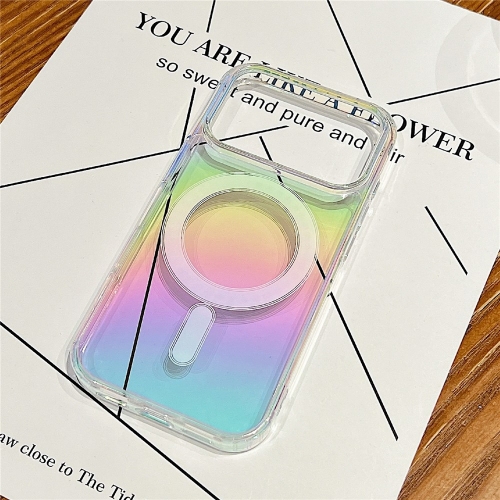 Калъф MagSF Acrylic Gradient за iPhone 17 Pro, прозрачна дъга
