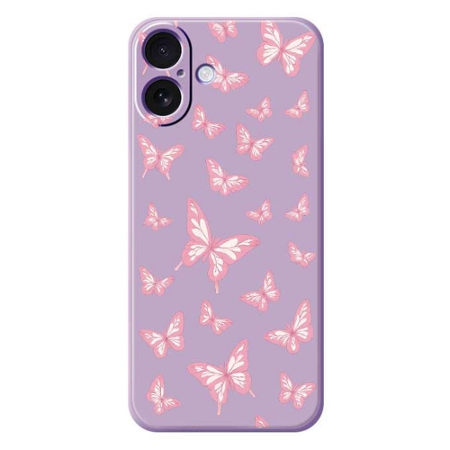 Силиконов калъф Pink Butterflies за iPhone 17, лилав