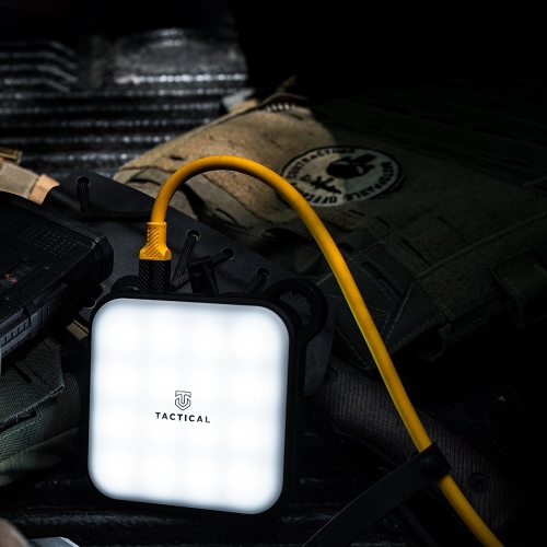Външна батерия Tactical 10050mAh, Power Bank, с LED светлини и карабинер, жълт