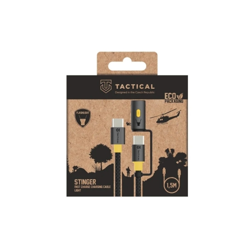 Кабел Tactical Stinger USBB-C, USB-C, 1.5mm, LED светлина, черен