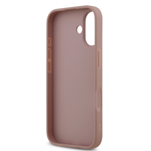 Калъф GUESS, PU Fixed Glitter 4G Metal Logo за iPhone 17, розов