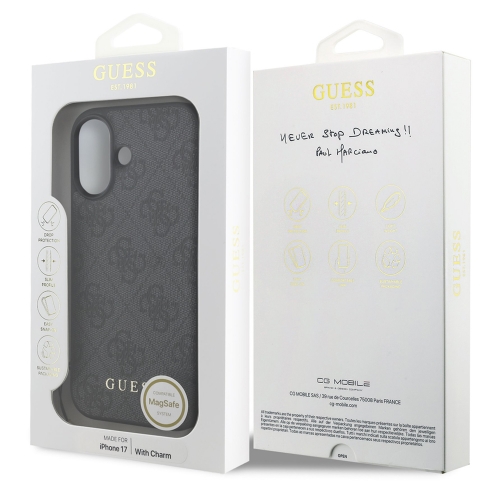 Калъф Guess 4G Charm за iPhone 17, сив