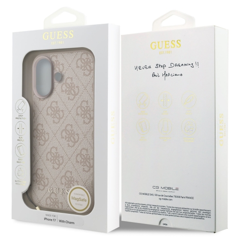 Калъф Guess 4G Charm за iPhone 17, розов