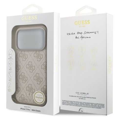 Калъф Guess 4G Charm за iPhone 17 Pro, розов