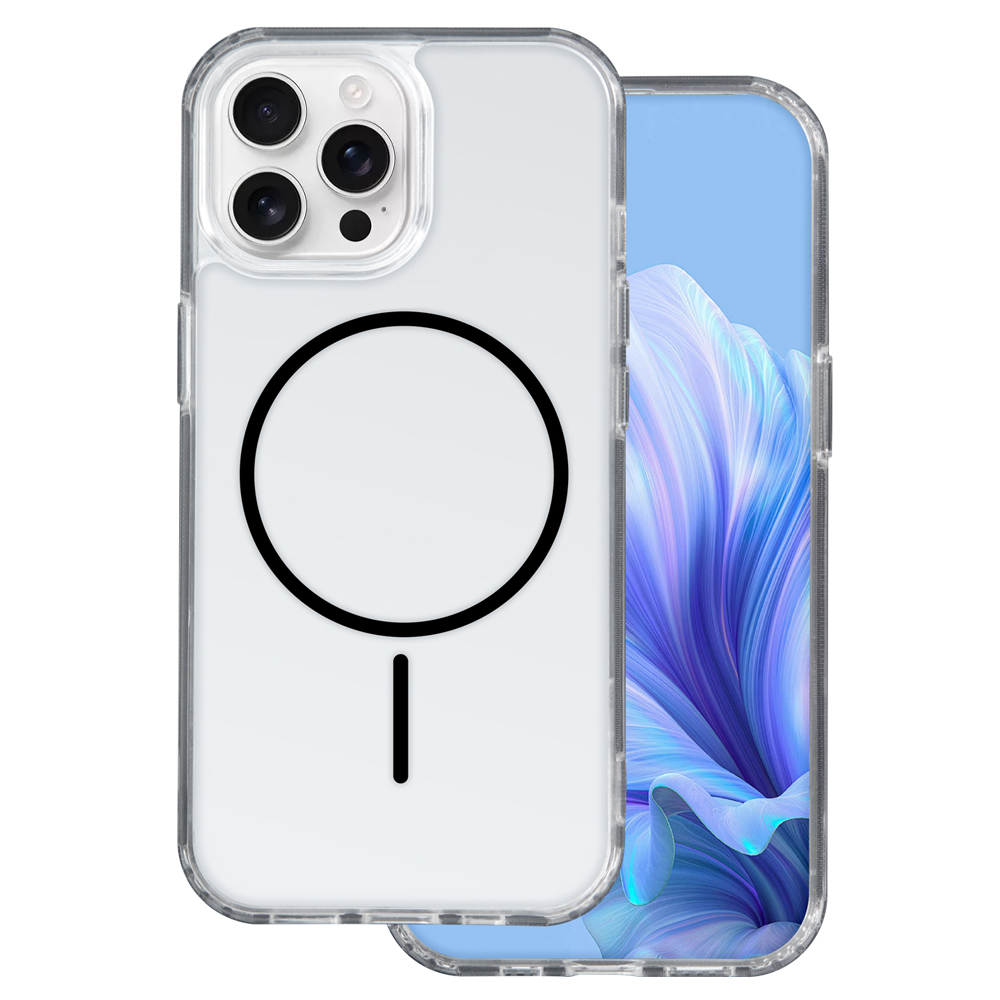 Калъф Anti Shock Thin MagSF за iPhone 16 Pro, прозрачен - черен