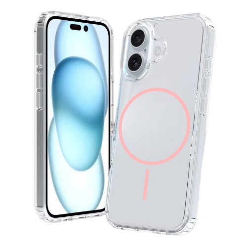 Калъф Anti Shock Thin MagSF за iPhone 16, розов-прозрачен
