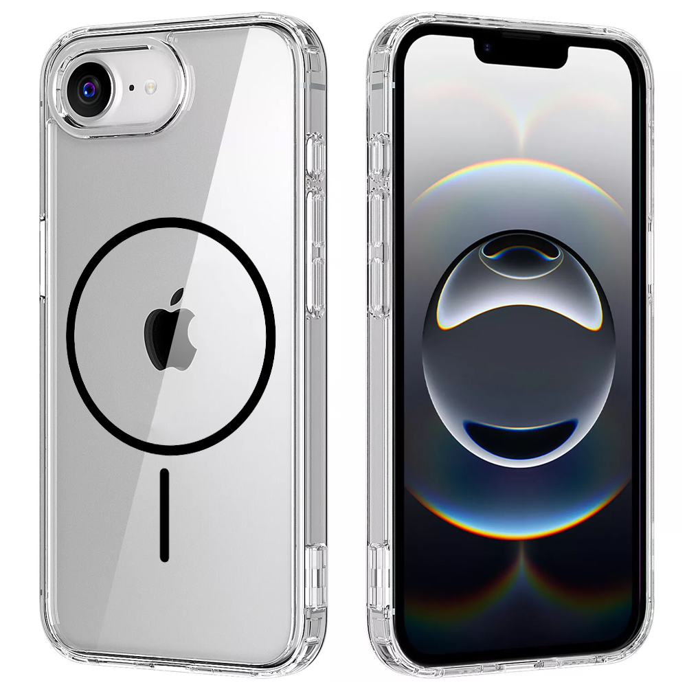 Калъф Anti Shock Thin MagSF за iPhone 16e/17e, черен-прозрачен