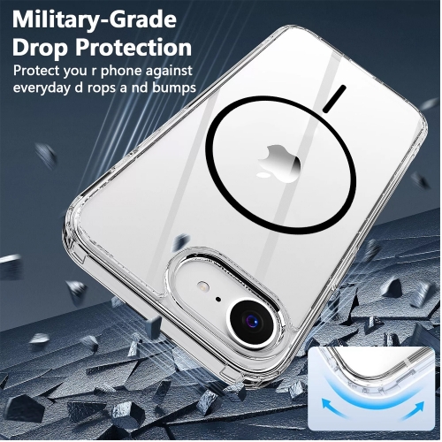 Калъф Anti Shock Thin MagSF за iPhone 16e/17e, черен-прозрачен