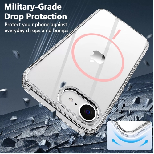 Калъф Anti Shock Thin MagSF за iPhone 16e/17e, розов-прозрачен