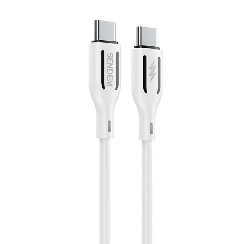 Кабел Sendem T77, USB - C към USB - C, 1.2m, 66W, Бял