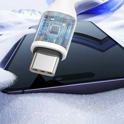 Кабел Sendem T77, USB - C към USB - C, 1.2m, 66W, Бял