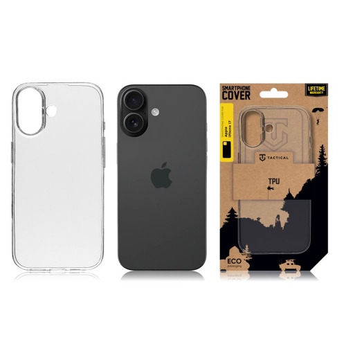 Силиконов калъф Tactical за iPhone 17, прозрачен