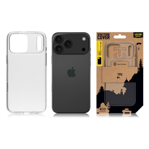 Силиконов калъф Tactical за iPhone 17 Pro Max, прозрачен