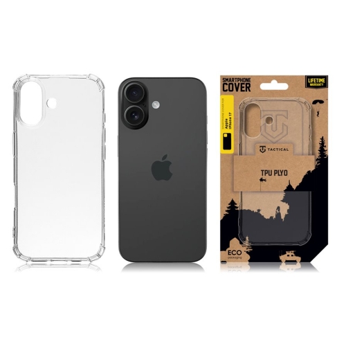 Силиконов калъф Tactical Plyo Cover за iPhone 17, прозрачен