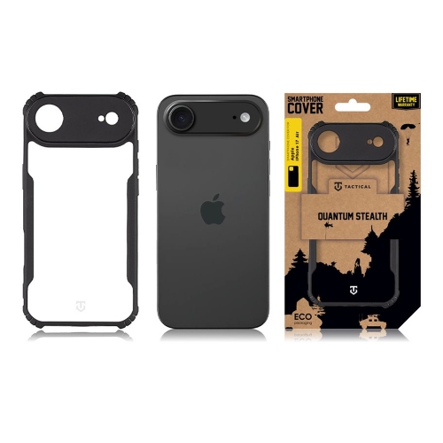 Калъф Tactical Quantum Stealth за iPhone 17 Air, черен-прозрачен