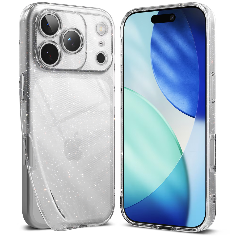 Силиконов калъф Glitter за iPhone 17 Pro, Прозрачен