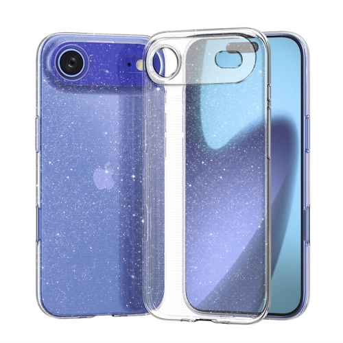 Силиконов калъф Glitter за iPhone 17 Air, прозрачен