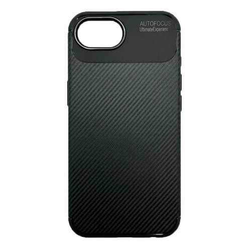 Силиконов калъф Carbon Fiber Texture за iPhone 16e/17e, черен
