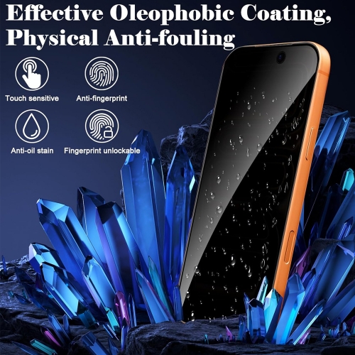 Стъклен протектор 5D Full Glue PRIVACY за iPhone 17 Pro, черен