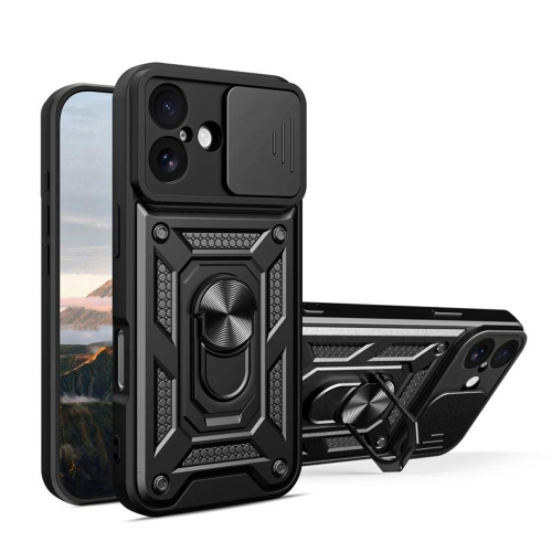 Удароустойчив калъф Slide Camera за iPhone 17, черен