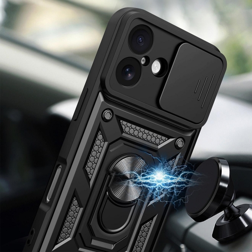 Удароустойчив калъф Slide Camera за iPhone 17, черен