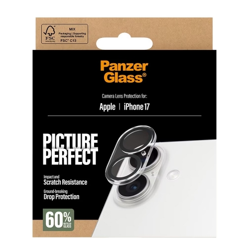 Стъклен Протектор за камера PanzerGlass PicturePerfect за iPhone 17, прозрачен
