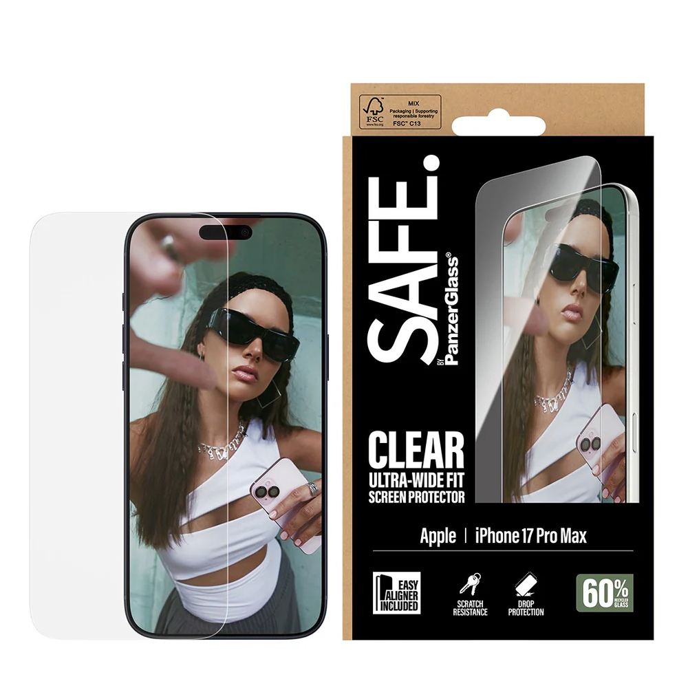 Стъклен протектор Safe за iPhone 17 Pro Max, UWF EasyAligner