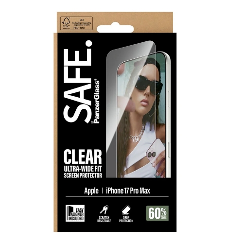 Стъклен протектор Safe за iPhone 17 Pro Max, UWF EasyAligner
