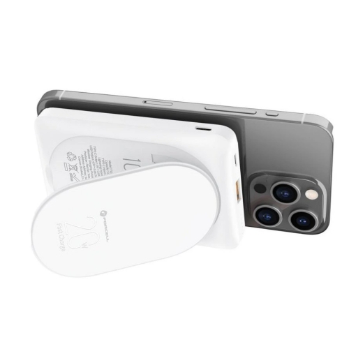 Външна батерия Forcell F-Energy MagStand, F10K2, QC3.0, PD, 5A, 20W, 10000 mAh, бял