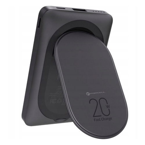 Външна батерия Forcell F-Energy MagStand, F10K2, QC3.0, PD, 5A, 20W, 10000 mAh, черен
