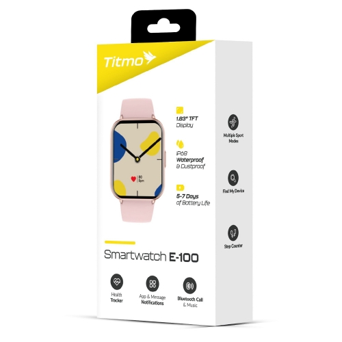 Смарт Часовник TITMO E-100, TFT, bluetooth, розов