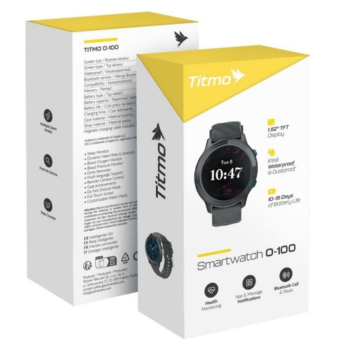 Смарт Часовник TITMO O-100, TFT, bluetooth call, черен