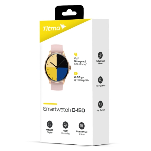 Смарт Часовник TITMO O-150, AMOLED, bluetooth call, Розов