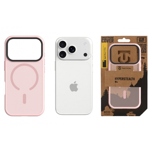 Удароустойчив калъф Tactical MagForce Hyperstealth за iPhone 17 Pro Max, розов