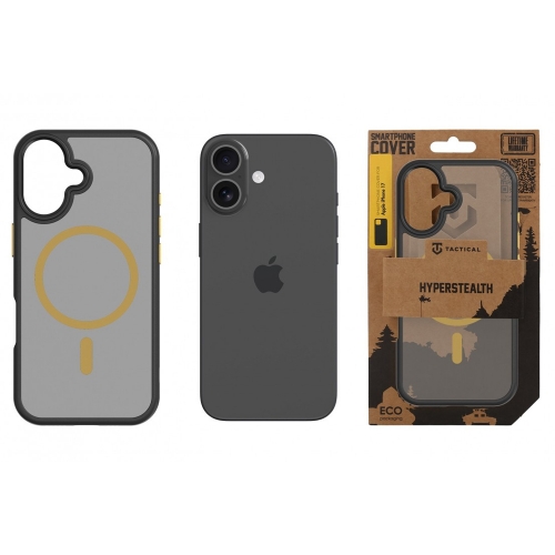 Удароустойчив калъф Tactical MagForce Hyperstealth 2.0 за iPhone 17, черен-жълт