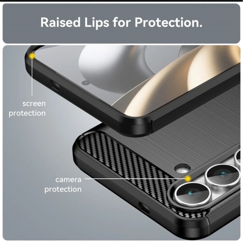 Силиконов Калъф Techsuit Carbon за Samsung Galaxy S25 FE, черен