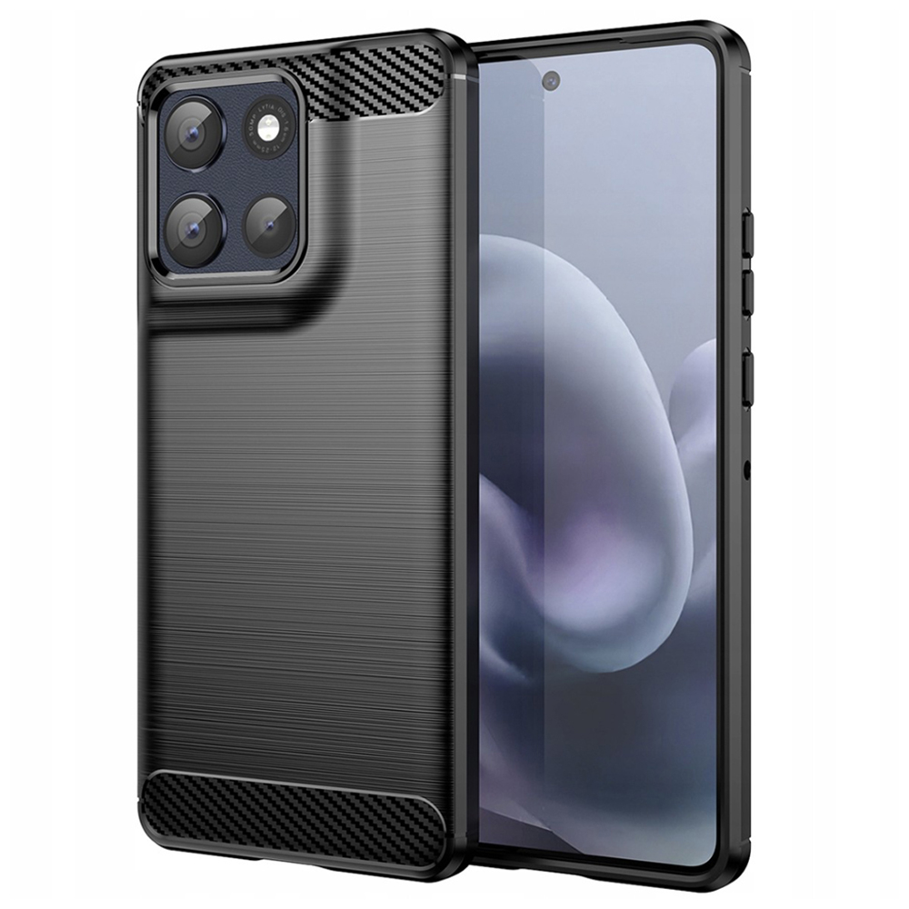 Силиконов Калъф Techsuit Carbon за Motorola Moto G86, черен