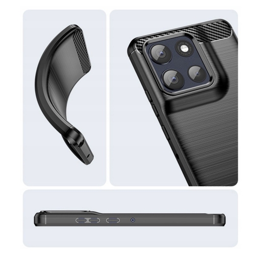 Силиконов Калъф Techsuit Carbon за Motorola Moto G86, черен