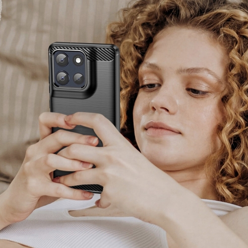 Силиконов Калъф Techsuit Carbon за Motorola Moto G86, черен