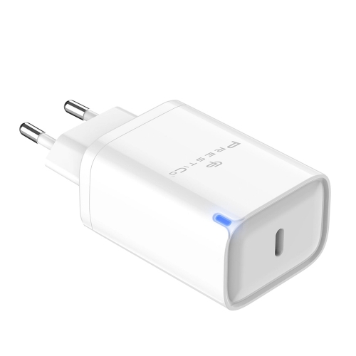 Зарядно Prestico F15+, 220V, USB-C, PD, 30W, бял
