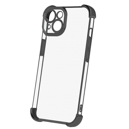Силиконов калъф Anti Shock Chrome за iPhone 15, Черен
