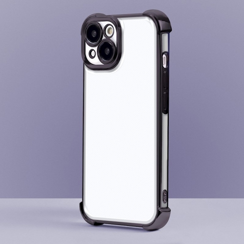 Силиконов калъф Anti Shock Chrome за iPhone 15, Черен