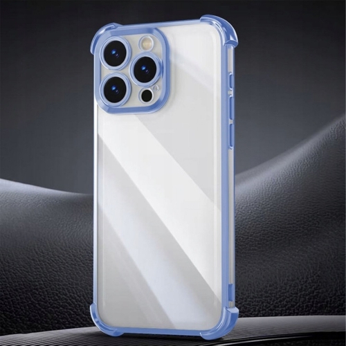 Силиконов калъф Anti Shock Chrome за iPhone 15 Pro, син